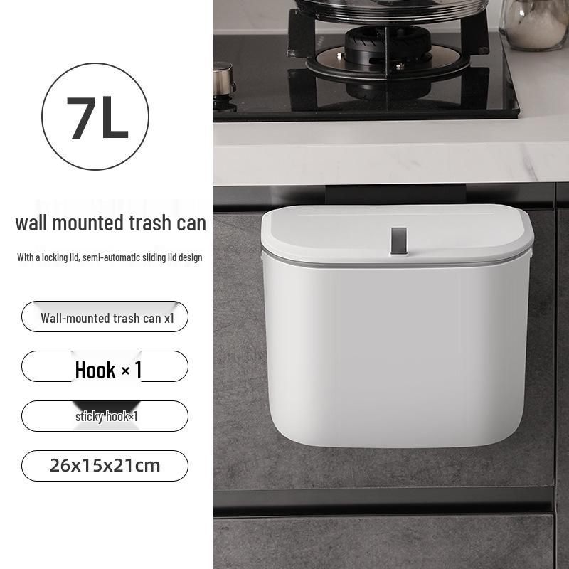 Jie An Hui Kitchen & Toilet Wall-Mounted Trash Can with Lid