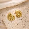 Bohemian Stainless Steel Conch Stud Earrings for Women Temperament Classic No Fading Earrings New Trend Beach Party Jewelry Gift