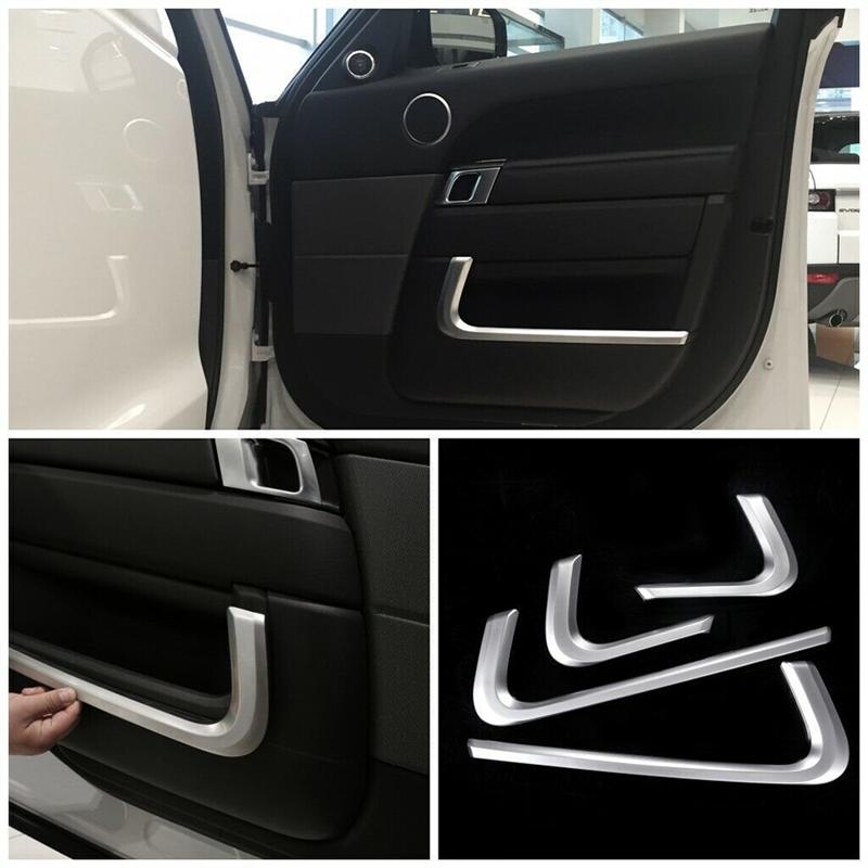 Silver Car Inner Door Moulding Strip Trim For Land Rover Range Rover Sport 2014- Replacement Spare Parts Accessories