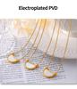 French Retro Geometric White Mother-of-Pearl Pendant Clavicle Chain Earrings In Titanium Steel and 18K Gold for Women