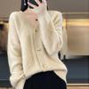 Mode Herfst Winter Effen Kleur Vest Lange Mouwen V-hals Enkele Rij Knopen Jacquard Gebreide Trui