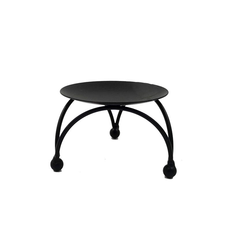 

Round Plate Candlestick Vintage Black Gold Candle Holder Wrought Iron Craft Candelabra Wedding Festival Party Supplies Gift чёрный