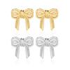 Elegant Double Layer Bowknot Stud Earrings Temperament Piercing Earrings Fashion Party Jewelry Small Stud Earrings Gift