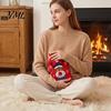PVC Hot Water Bottle 1000/2000ML Christmas Bottle, Cartoon Bag with Knit Holiday Cover, Long Lasting Heat Retention, Winter Warm