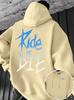 Ride or Die Graffiti Print Hoodie Streetwear Hip Hop Vintage Unisex Men Women Oversized Casual Sweatshirts Long Sleeve