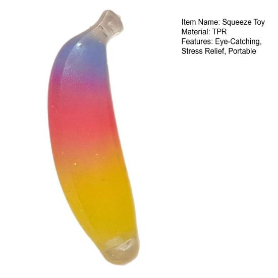 Realistic Banana Slow Rising Squeeze Toy Soft TPR Fidget for Stress Relief Cute Fruit-Shaped Decompression Gadget for Kids Adults