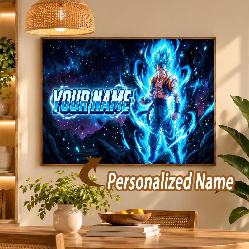 Gogeta Custom Name Diamond Painting Personalized 5D Full Drill DIY Diamond Art Home Decor