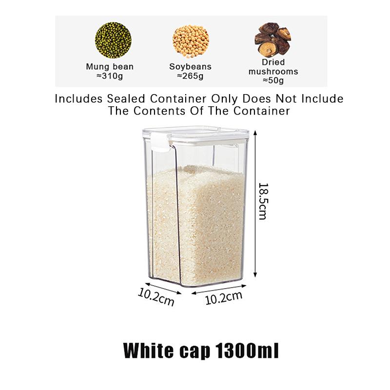 Transparent Food Storage Containers Kitchen Storage Airtight Cans Plastic Storage Boxes Stackable Food Storage Boxes