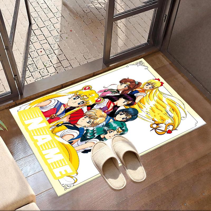 Custom Name Personalized Sailor Moon Print Carpet, Versatile Home Decor Rug, for Playroom, Apartment, Balcony, Entryway, Hallway Gift