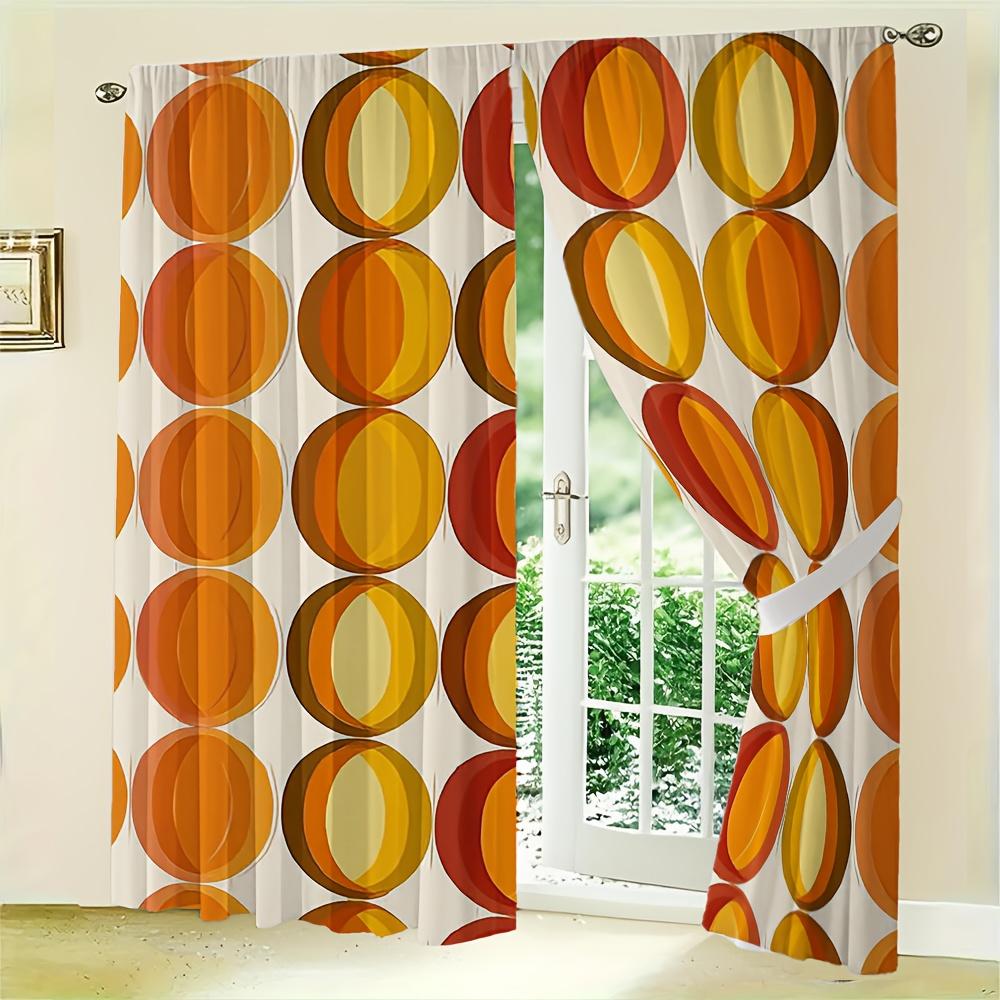 2 Pieces Mid-Century Modern Curta On Terracotta And Mustard Cream Background For Contemporary Decor
