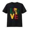 Love Black History Month African Sign Pan Flag T Shirt Vintage Washed Comfortable Fashion Soft Casual Slightly Stretched
