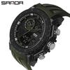 Sanda Multifunctional Dual Display Luminous Waterproof Outdoor Sports Men's Watch with Large Dial
