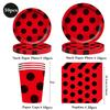 Red Black Polka Dot Party Supplies Ladybug Theme Tableware Plates Cups Napkins Balloon Kids Girl Birthday Decoration Baby Shower
