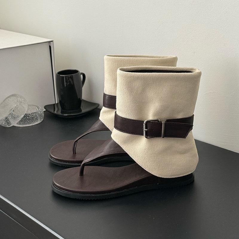 Fashion Footwear With Height Increasing Ladies Ankle Boots New 2025 Fashion Round Toe Women Sandals Booties Shoes Female Flip flops