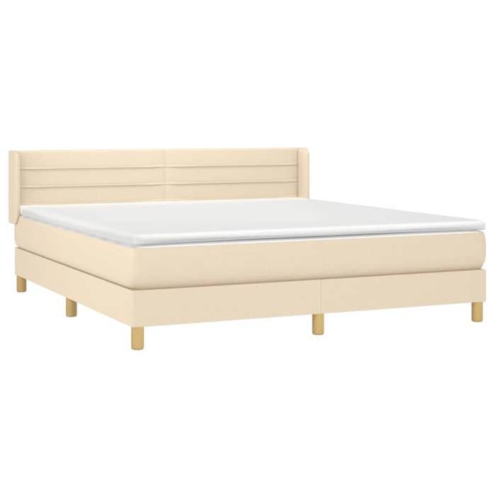 Maison Exclusive - Sommier à lattes de lit avec matelas Crème 160x200 cm Tissu