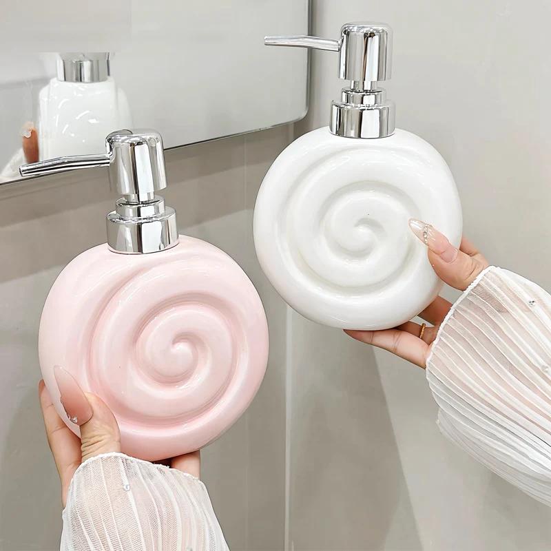 Keramik-Emulsionsflasche Badezimmerzubehör Badezimmer-Duschgel-Druckflasche Kreativer Seifenspender Badezimmerzubehör