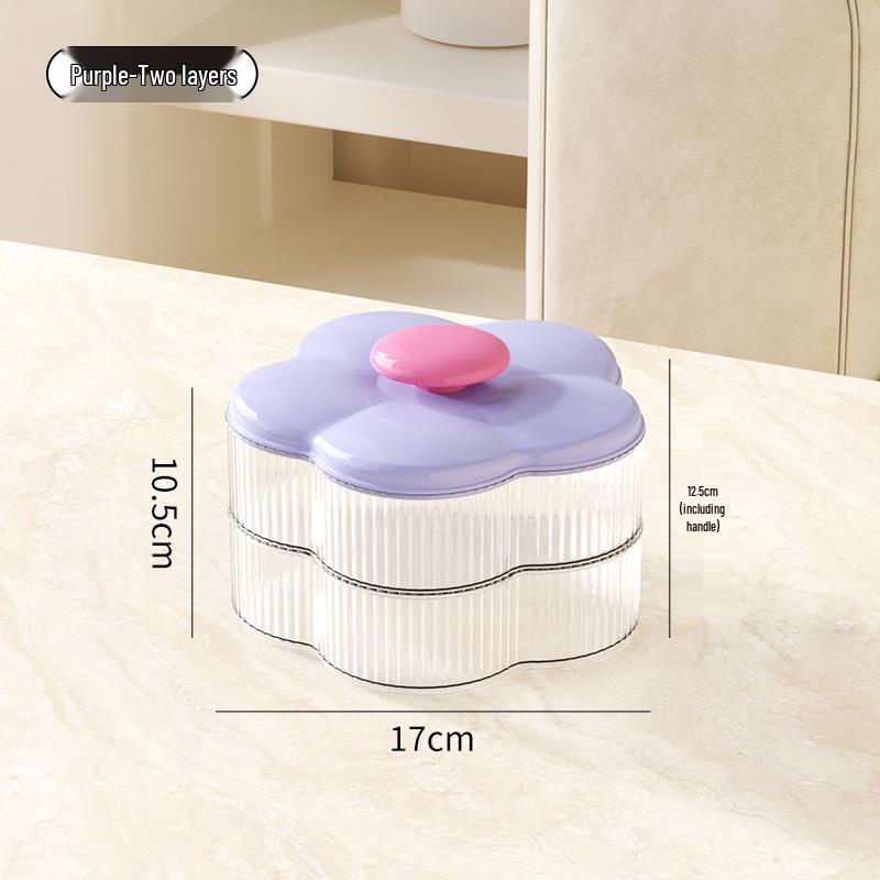 

Transparent Multi-layer Snack Box with Lid for Home - Ideal for New Year Candy, Dried Fruits, Nuts & More Diameter 18.5cm