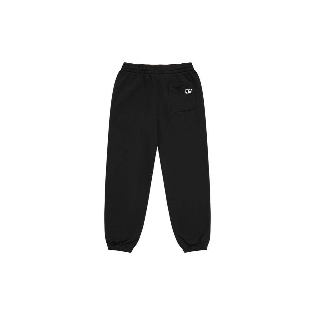 MLB New York Yankees Basic Series 24FW Embroidered Patch Logo Ribbed Cuff Fleece Drawstring Zipper Pocket Knitted Sweatpants 3APTB0646-50BKS