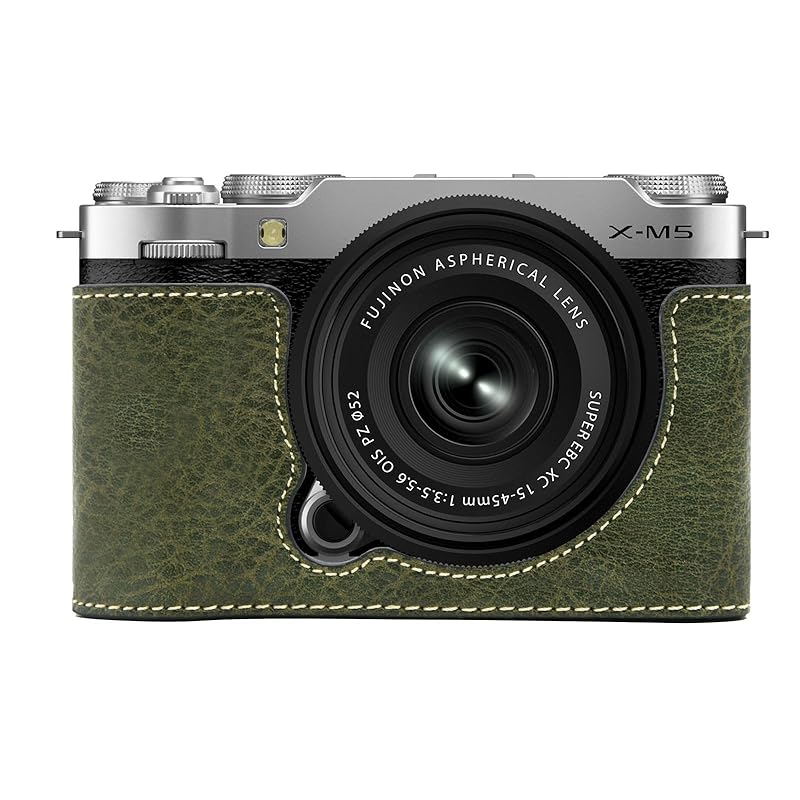 

for fujifilm X-M5 for BEADY FUJIFILM XM5 exclusive hand grip case x-m5 xm5 PU leather leather hand grips green