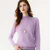 Women's Cashmere Half-High Neck Slim-Fit Sweater - Solid Color, Warm, Versatile for Autumn and Winter