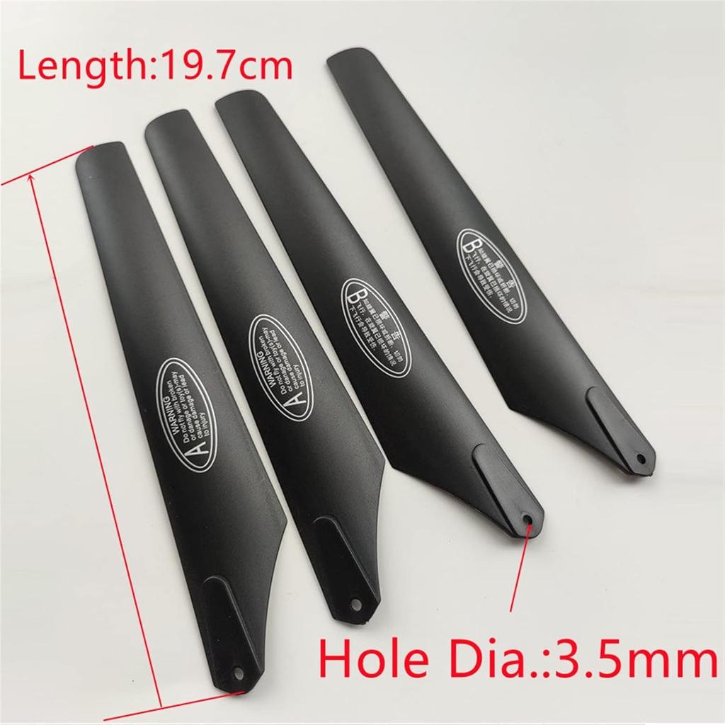 RC Helicopter Propeller Part, 4 PCS RC Helicopter Length 197mm 19.7cm 3.5mm 20cm Main Blades Propellers Rotors for RC Helicopters Airplane Toys Model