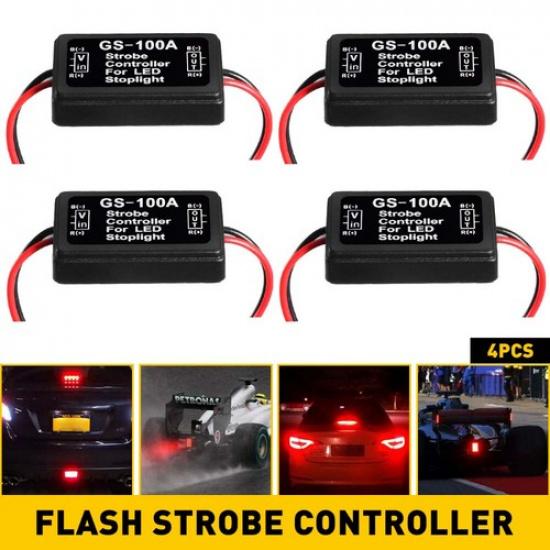 4x Flash Strobe Controller Box Flasher Module for LED Brake Tail Stop Light Car