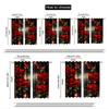 Set Of 2 Rose Illusion Door Curtains Black Background Red Sparkle Semi Translucent Bedroom Living Room Decor Light Filtering Made Polyester Window