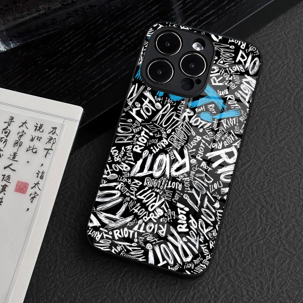 Paramore Band Whitepaper Phone Case For IPhone 17 Pro Max 15 16 Pro 14 Plus 12 11 13 14 Magsafe Wireless Charge Glass Cover