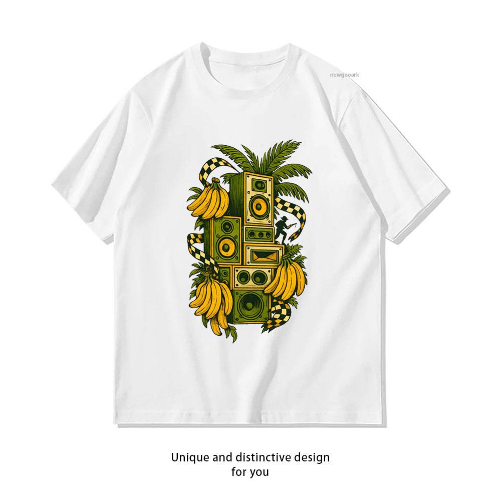 

Tropical Sound System Reggae Bananas and Jungle Vibes Classic TShirt Women Unisex Casual cotton printed t shirts ropa hombre S