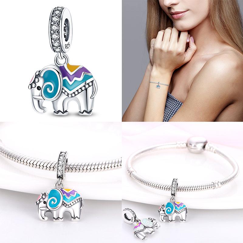 Fit Charms Fororiginal Bracelets Animal Series Flower Rabbit Holding Heart 100%Copper Jewelry Making For Women Gift