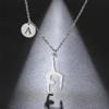 My Shape Initials A-Z Artistic Gymnastics Pendant Necklaces Women Eurhythmics Dancer Stainless Steel Letter Charms Chain Jewelry