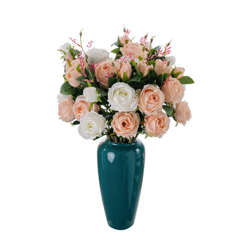 Flowers and Whispers 3-Head Artificial Rose Decoration for Wedding Celebrations, INS Style Home Decor CL64001