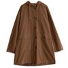 Women Korean Vintage Hooded Coat Autumn Casual Loose Long Sleeves Single Breasted Solid Color Pocket Coat Johnature Fashion Outerwear