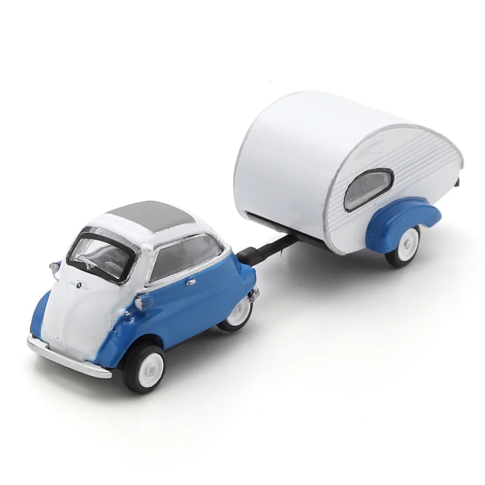 Schuco 1/87 BMW Isetta 250 + Camping Trailer Schuco BMW ISETTA Bubble Car Miniature Car