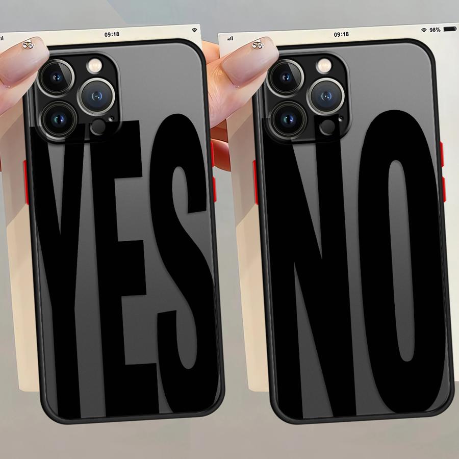 NO And YES Case for iPhone 17 Pro Max XS XR Air 7 8 SE 15 12 11 13 Mini 16 Plus 14 Funda Back Phone Cover