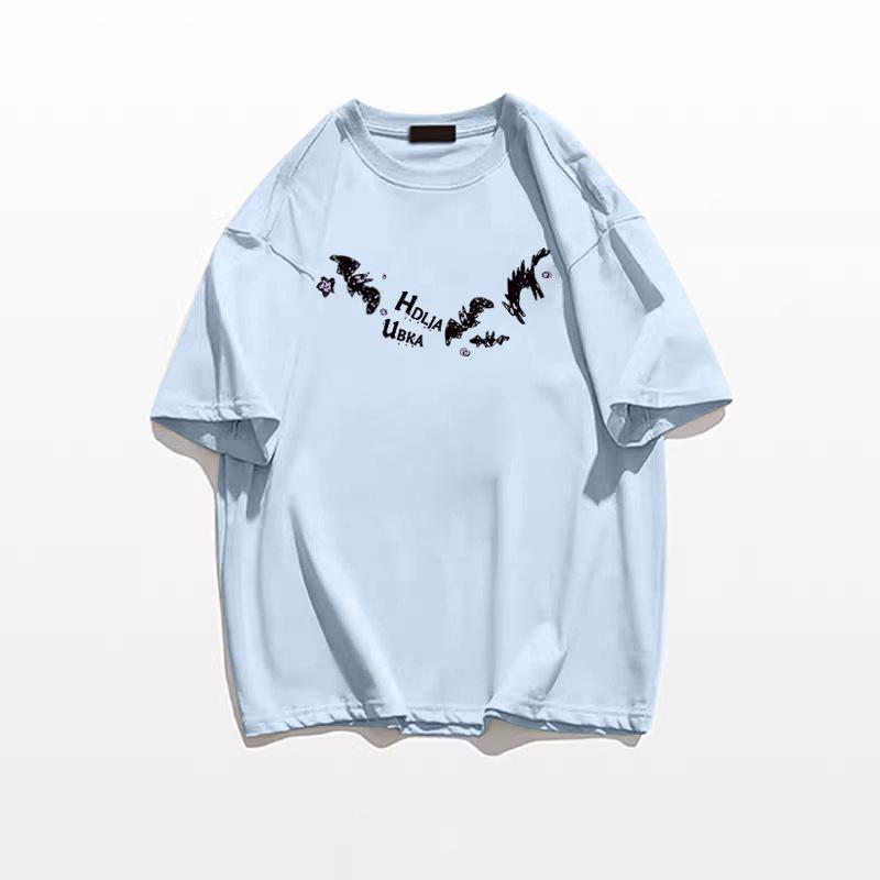 

Летняя женская футболка оверсайз в стиле ретро 2025 XL светло-синий