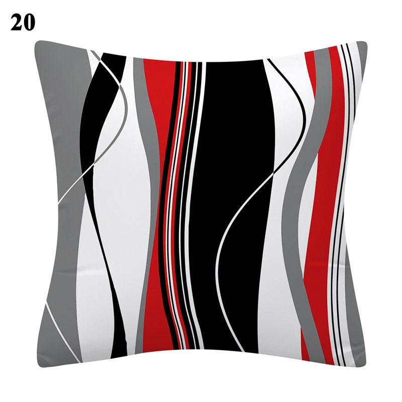 Home Decor Black Red Pillowcase Geometric Pattern Pillowcase Living Room Sofa Decor Cushion Covers Car