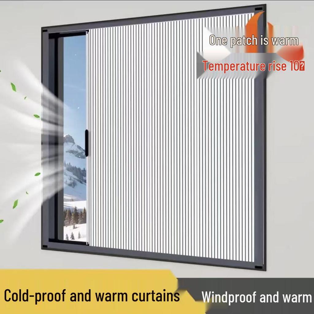 Aluminum Alloy Honeycomb Insulated Windproof Folding Window Curtain with Sliding Screen and Sun Protection