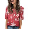Shirts For Women Trendy Round Neck Button T Shirts Printed Blouse Half Sleeve Tops For Women
