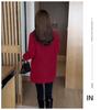 Women's Plus Size Mid-Length Black Velvet Windbreaker - Winter Fashion for Middle-Aged Mothers