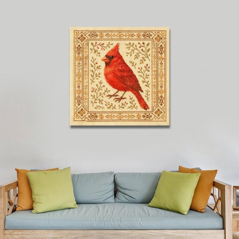 Bird Embroidery Craft Set For Adults Kids Detailed Pattern Guide Cloth Materials Art Project