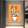 Cute Cartoon Animals In The Toilet Funny Prints Posters Canvas Painting Modern Wall Art Pictures Bathroom Living Room Home Decor