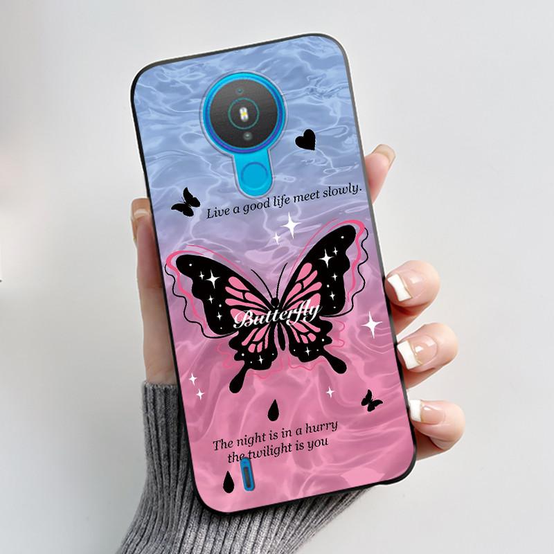 Cute Case For Nokia 1.4 / Nokia 1 / Nokia 1 Plus Capa Printing Shell Protective Cover Soft Silicone Cartoon Black Casing Fundas