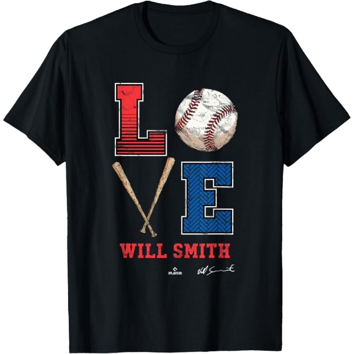 Люблю Уилла Смита Уилл Смит ЛА Лос-Анджелес MLBPA Футболка XXXXXL чёрный