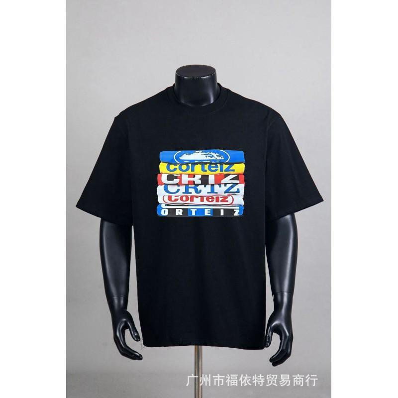 Corteiz Alcatraz Vintage Print T-Shirt Herren Damen Streetwear Lockerer Schnitt Kurzarm Tee