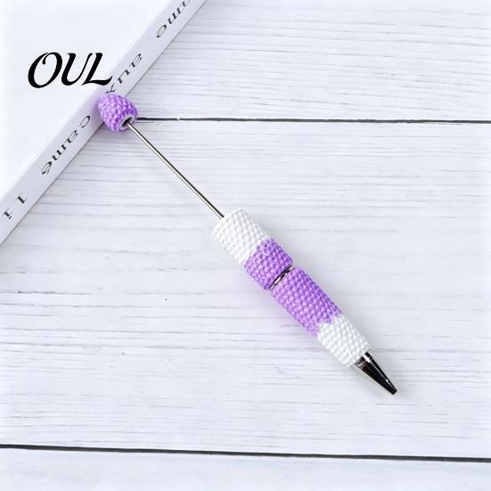 Handmade Pen Kits DIY Beadable Pen, Colorful Fancy Beaded Crafting Ballpoint Rainbow Gradient Pens Gift for Students, Party Favors, Creative