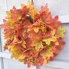 1pcs Halloween Harvest Festival Maple Leaf Wreath Autumn Pumpkin Berry Pomegranate Door Decor Silk Flower Plastic