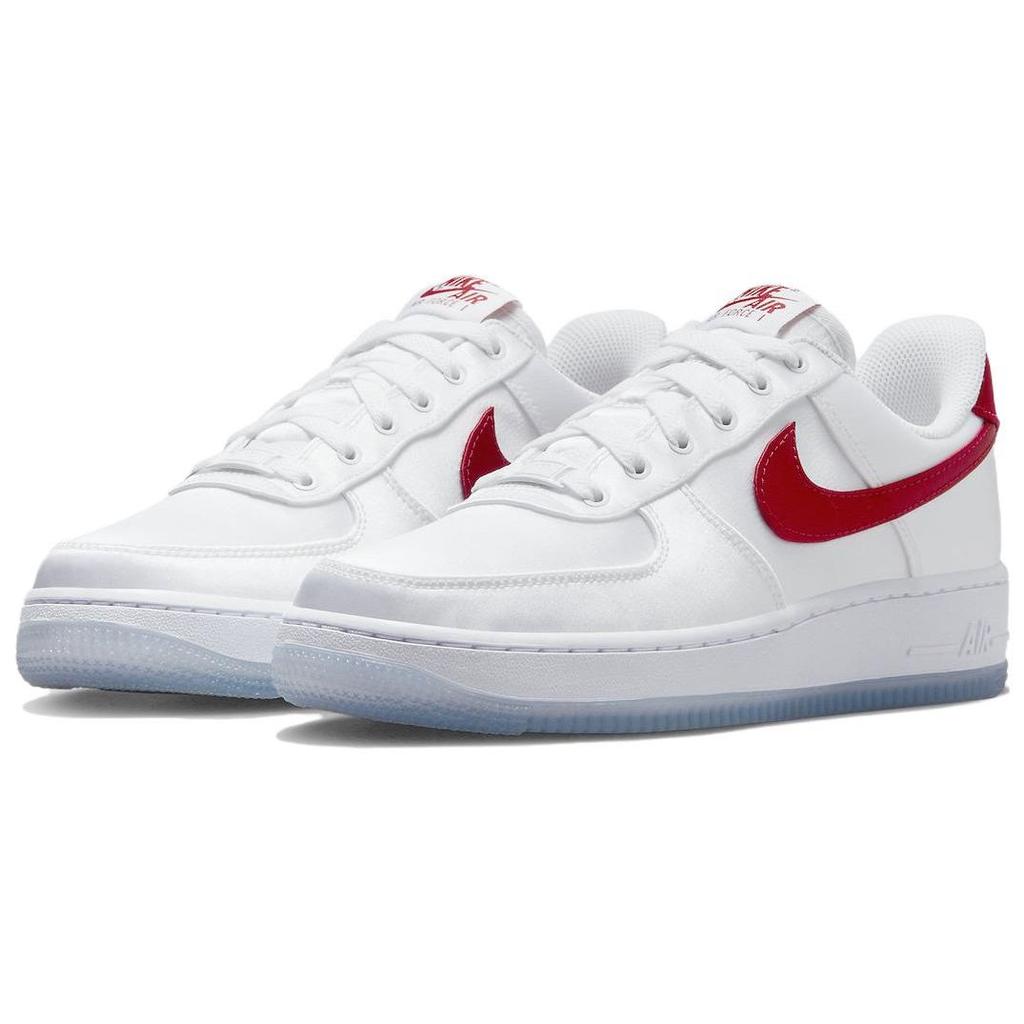 Nike Air Force 1 Low Satin - White Gym Red Women Sneakers DX6541-100