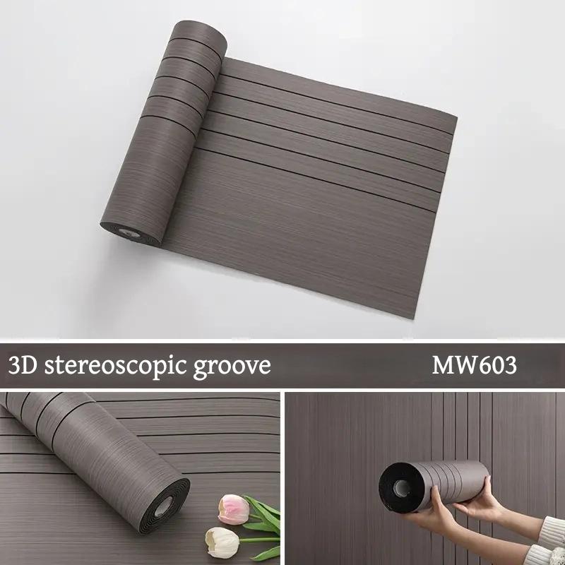 1 Roll 118.11INCH Self-Adhesive 3D Wood Grain Wall Panels,Vintage Wood Grain Striped Self-Adhesive Wall Panels, DIY Home Decor (as the picture,300x40cm)