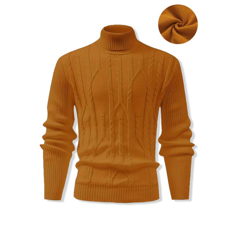 Bottoming Knitted Turtleneck Sweater for Men Autumn Winter Trendy Slim Warm Inner Layered Pullover Top
